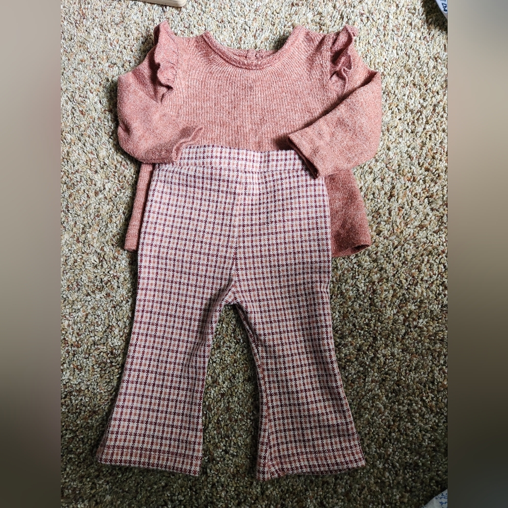 Primark Rust Knit Top And Bell bottoms 0 To 3 Months